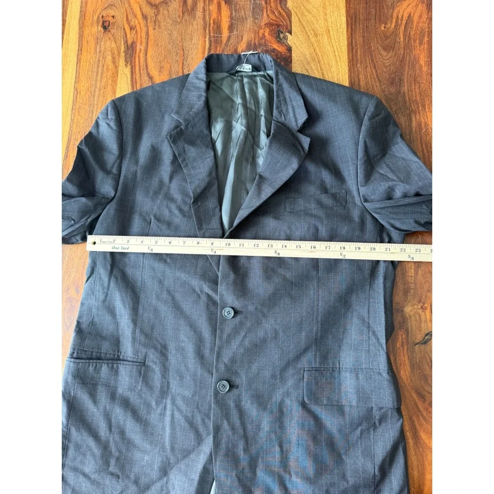 Jos A Bank Estateblazer 44L Gray Windowpane‎ 100% Wool Blazer Sport Coat Mens